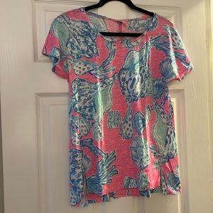 Lilly Pulitzer Short Sleeve Linen Top